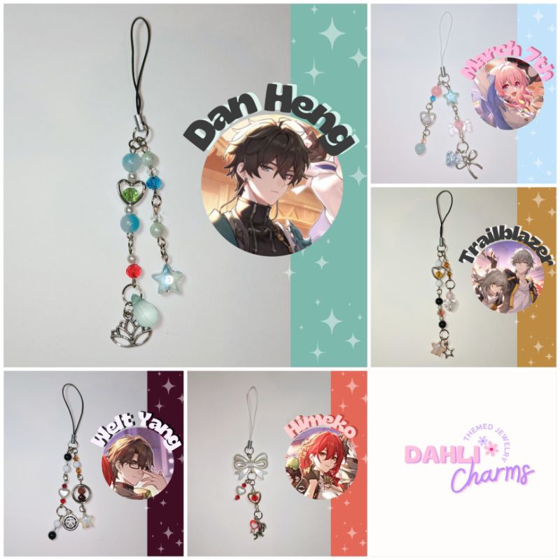 Handmade Phone Charms - Honkai Star Rail - Astral Express Themed | Dan Heng | March 7th | Caelus/Ste