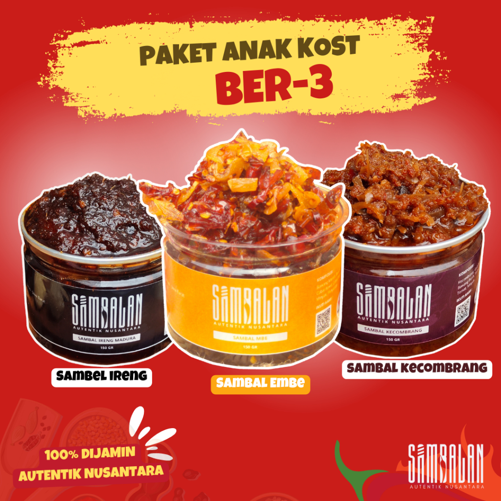 

SAMBALAN- PAKET ANAK KOST BER-3 (IRENG,EMBE,KECOMBRANG)