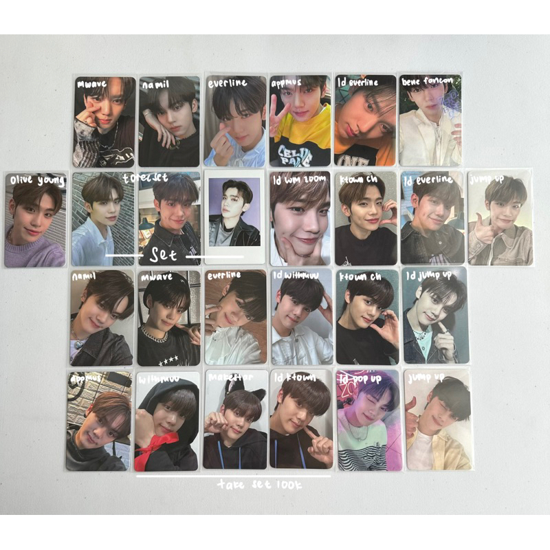 zerobaseone zb1 yujin taerae gyuvin photocard pc yits youth in the shade pob withmuu namil mwave kto