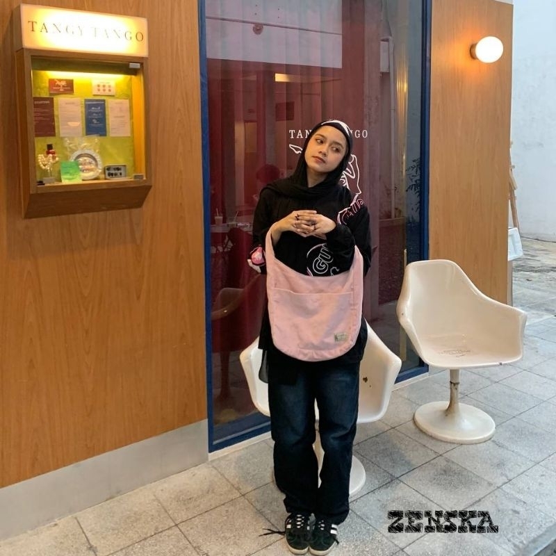 [ZENSKA] SHAMO Bag Corduroy - Tote Bag Cewe Cowo Unisex Terbaru - Tas Skena l