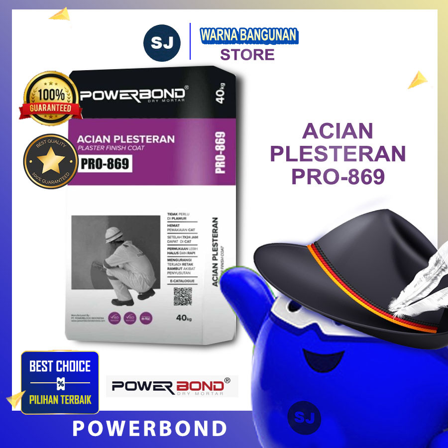khusus ojol SEMEN MORTAR POWERBOND ACIAN PLESTERAN PRO-869 40Kg 1zak