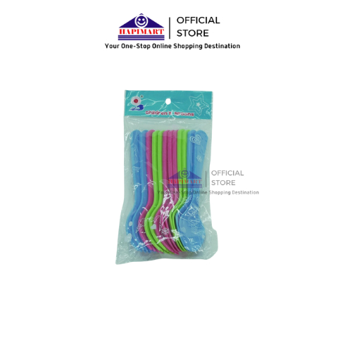Set Sendok Garpu Plastik Warna12 PCS/Sendok Makan Plastik/Sendok Garpu Warna Warni/Sendok Warna/Send
