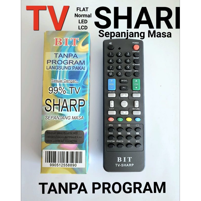 Remot TV Universal Sharp BIT Tabung LED LCD Remot TV Sharp