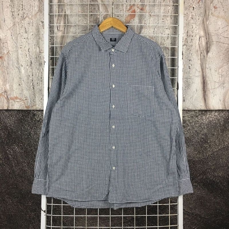 Kemeja Lengan Panjang Pria Kotak Kotak Original Uniqlo Size XXL Jumbo . SDA 05486 Second Bekas Prelo