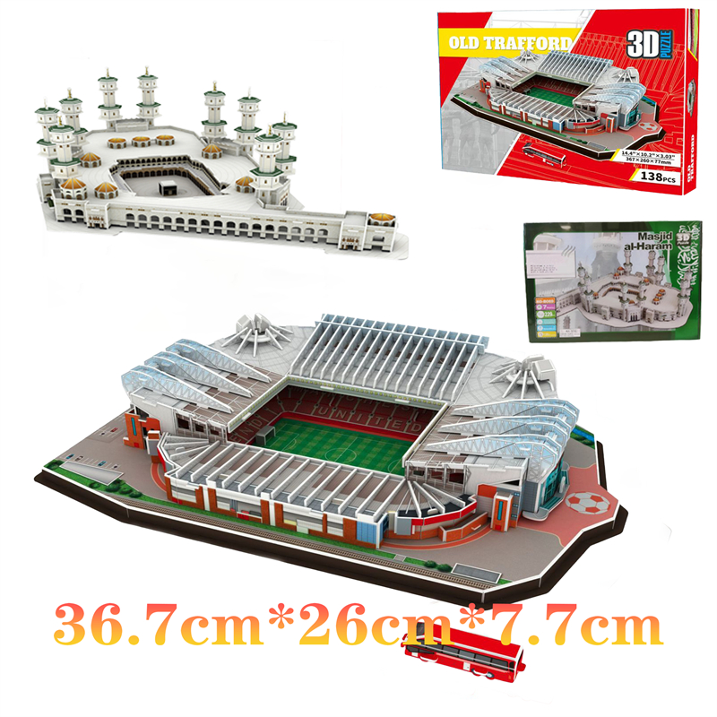 3D Puzzle Miniatur Stadion Sepakbola Klub Eropa Miniatur Stadium , Anfield, Old Trafford/miniatur st