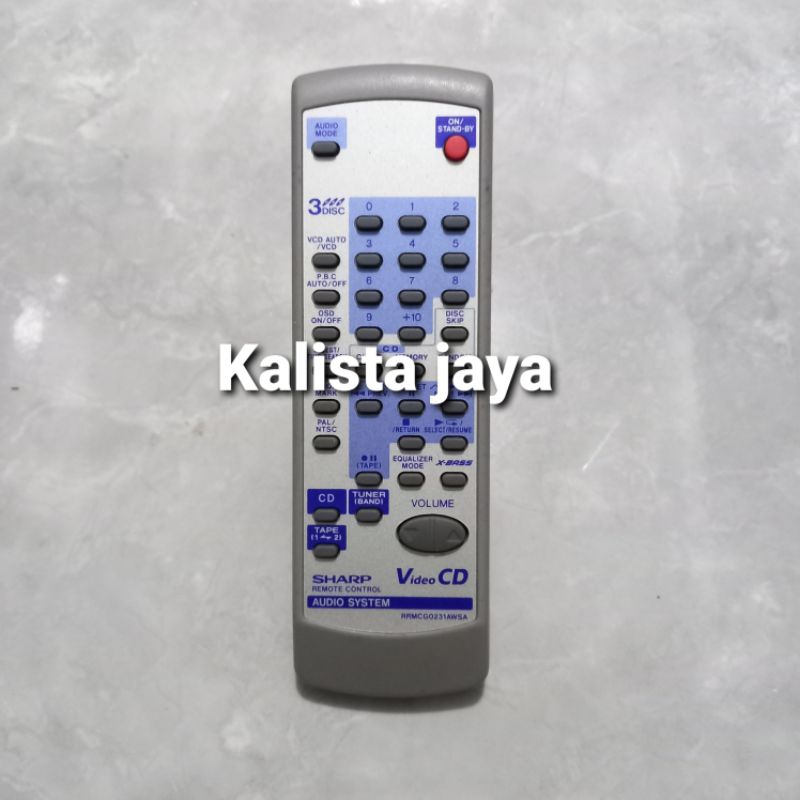 REMOTE REMOT DVD VCD HOME THEATER SHARP RRMCG0231AWSA ORIGINAL