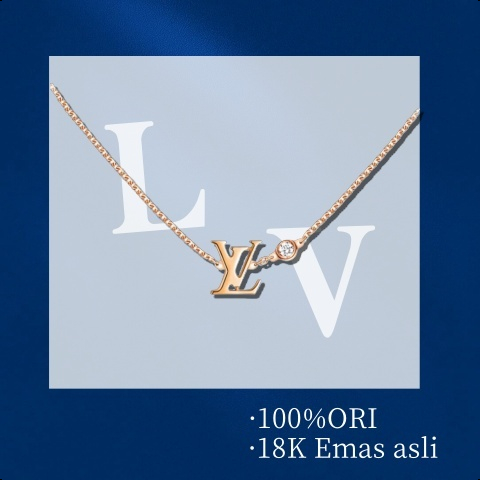 LV Louis Vuitton Kalung/Kalung berlian tunggal 18k emas/LV Pendant Otak Berlian Tunggal/Kalung emas 