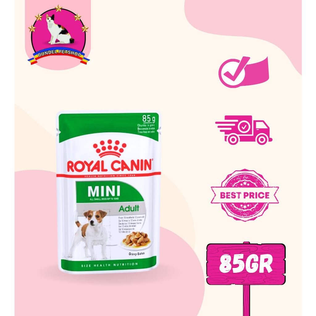 ROYAL CANIN MINI ADULT POUCH 85gr Makanan Anjing RC Dewasa Wet Dog Food Gravy Murah Dogfood Pencerna