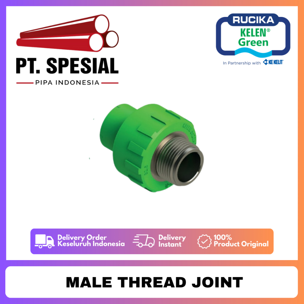 Sock Drat Luar 20x3/4" PPR Rucika / SDL PPR Rucika / Male Thread Join PPR - 09