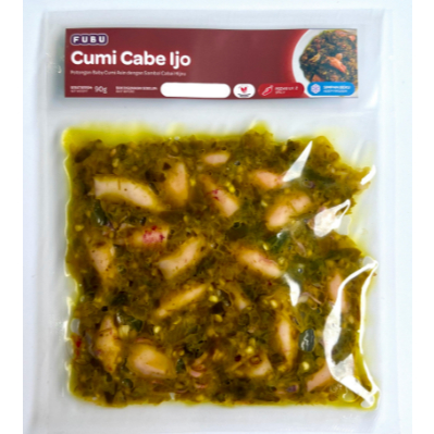 

FUBU Cumi Cabe Ijo - Baby Cumi Asin Pedas Sambal Cabai Hijau - Satu Porsi Lauk Instan Frozen Food