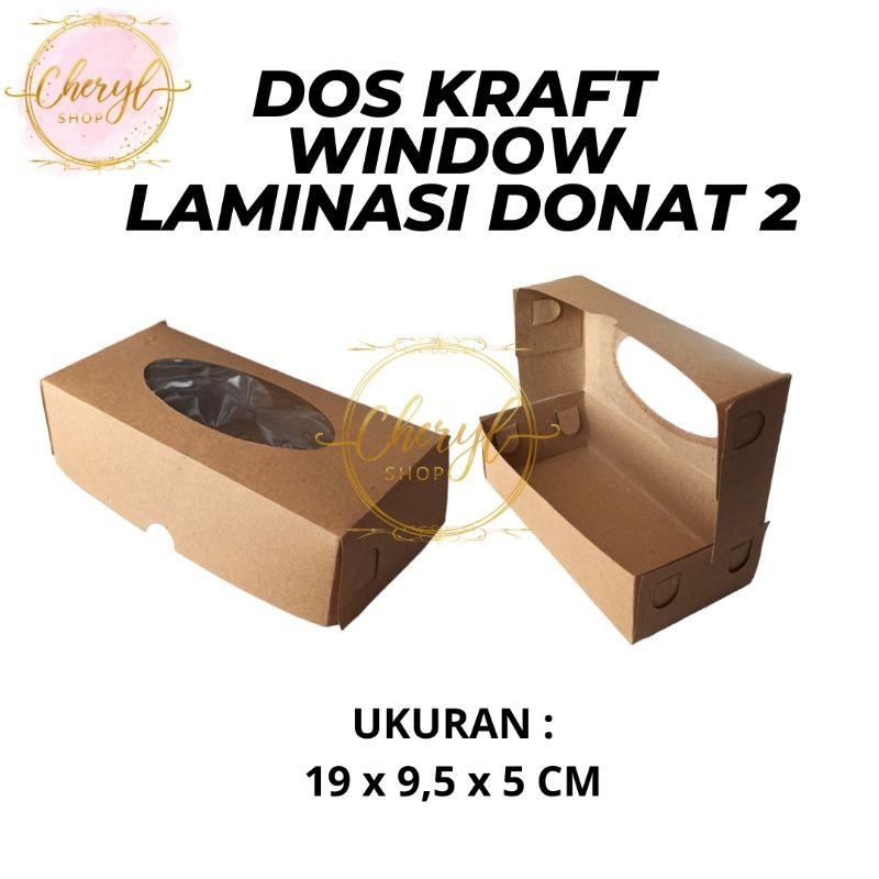 

(10 PCS) DOS / DUS KUE DONAT KRAFT WINDOW LAMINASI ISI 2 UK 19 X 9,5 X 5 CM / Karton Box Kotak Hampers Kraft Window Laminasi