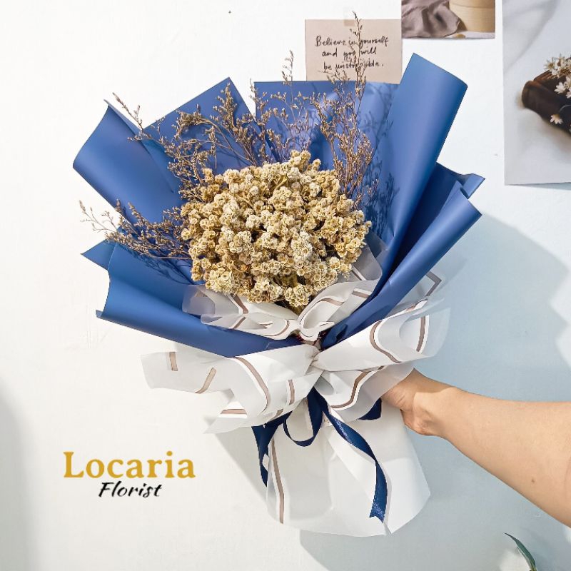 buket bunga kering/buket wisuda/buket graduation/kado wisuda/buket ulang tahun