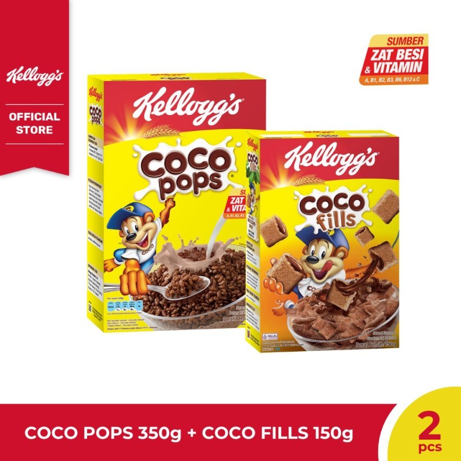 

[BUNDLE 2pcs] Kelloggs Coco Pops 350g + Kelloggs Coco Fills 150g