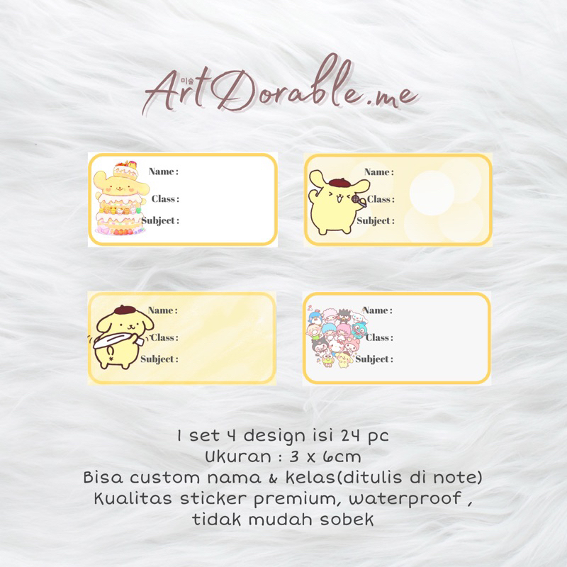 

Ay00! Sticker Nama Buku Sekolah Anak Perempuan Custom