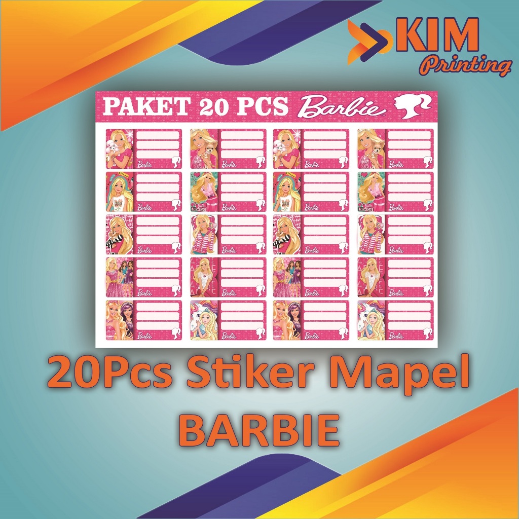 

(20PCS) STIKER LABEL BUKU PELAJARAN / STIKER LABEL NAMA BUKU PELAJARAN KARAKTER BARBIE