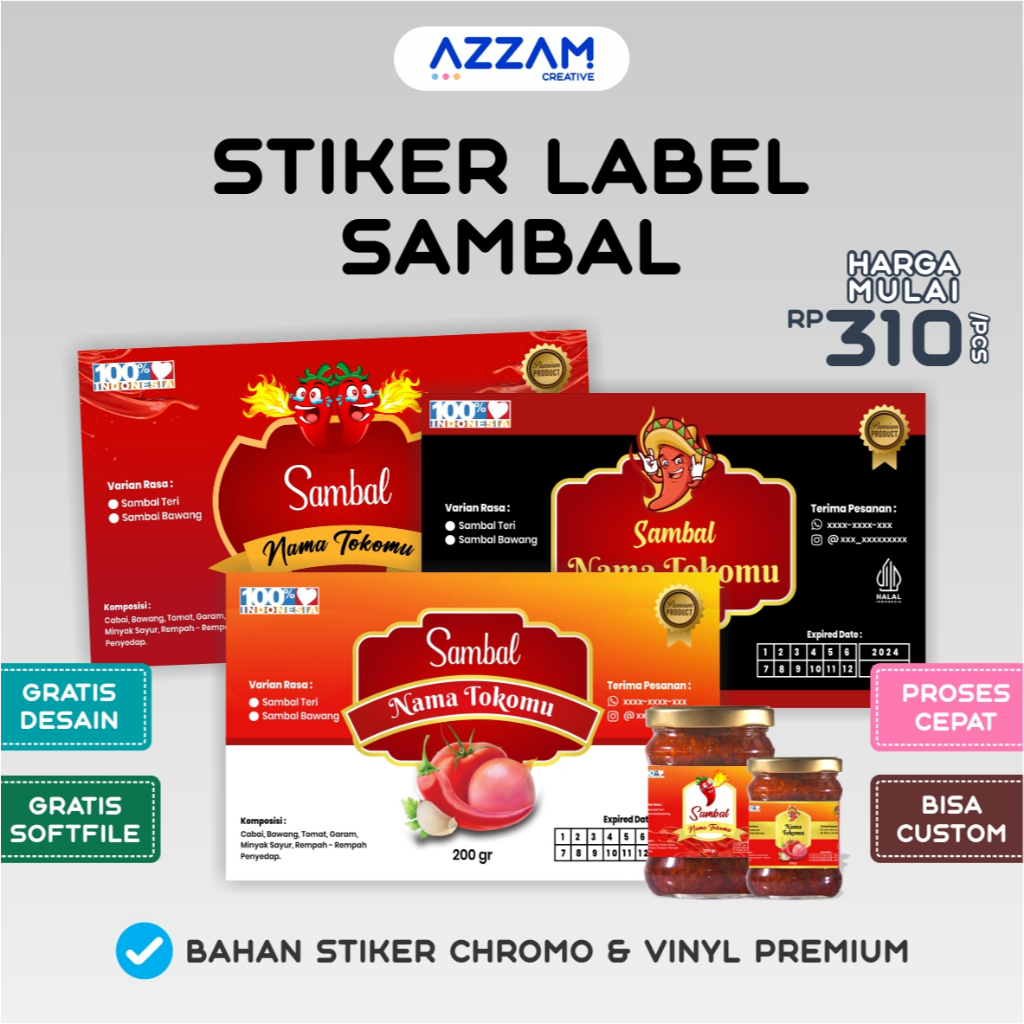 

CETAK STIKER SAMBAL / STIKER LABEL SAMBAL / STIKER TOPLES SAMBAL / STIKER CUSTOM / STIKER LABEL