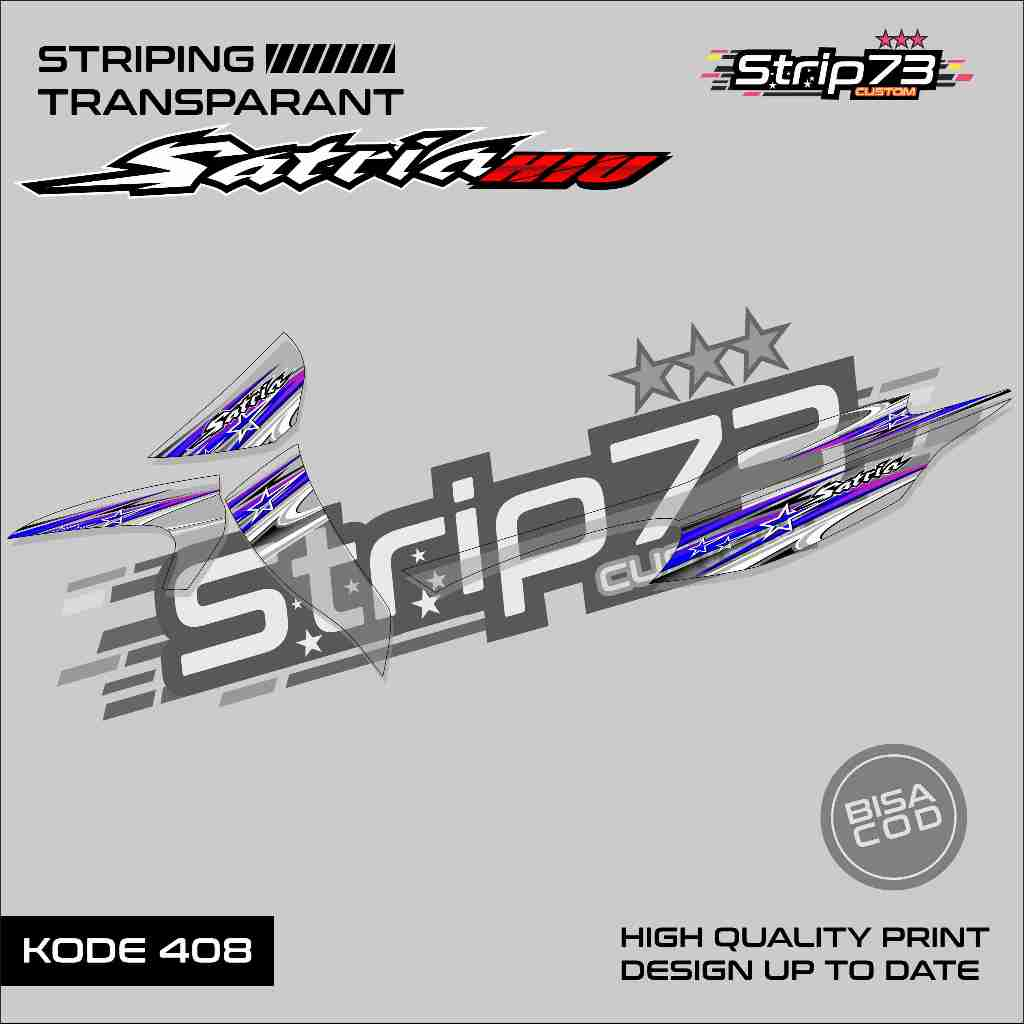 408 STRIPING TRANSPARAN SATRIA HIU - STRIPING TRANSPARAN SATRIA HIU PREMIUM GRAFIK