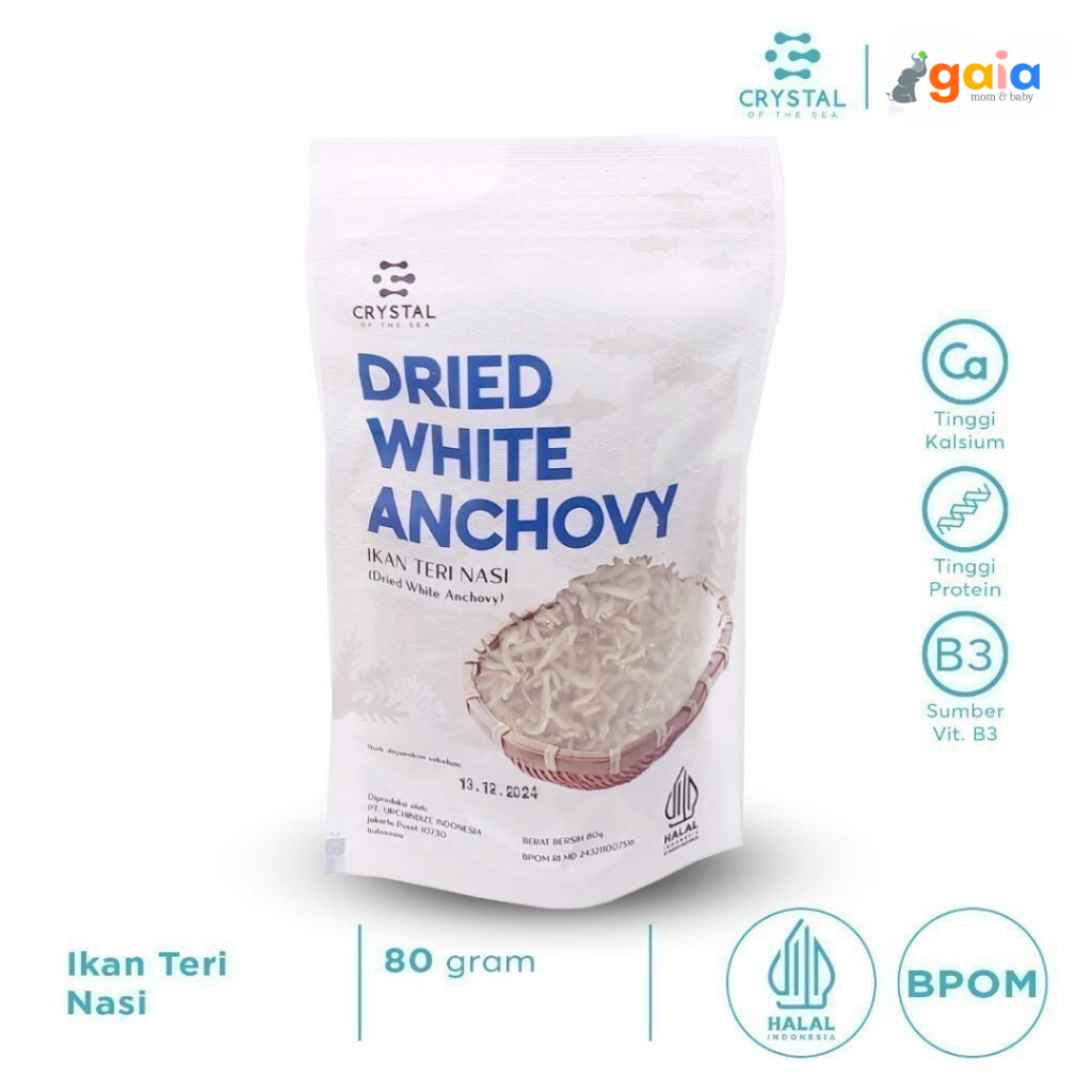 

Crystal Of The Sea Dried White Anchovy 80gr | Lauk Mpasi
