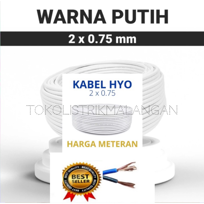 KABEL SERABUT 2x0,75/KABEL HYO 2x0,75 SERABUT/KABEL SERABUT TEMBAGA METERAN