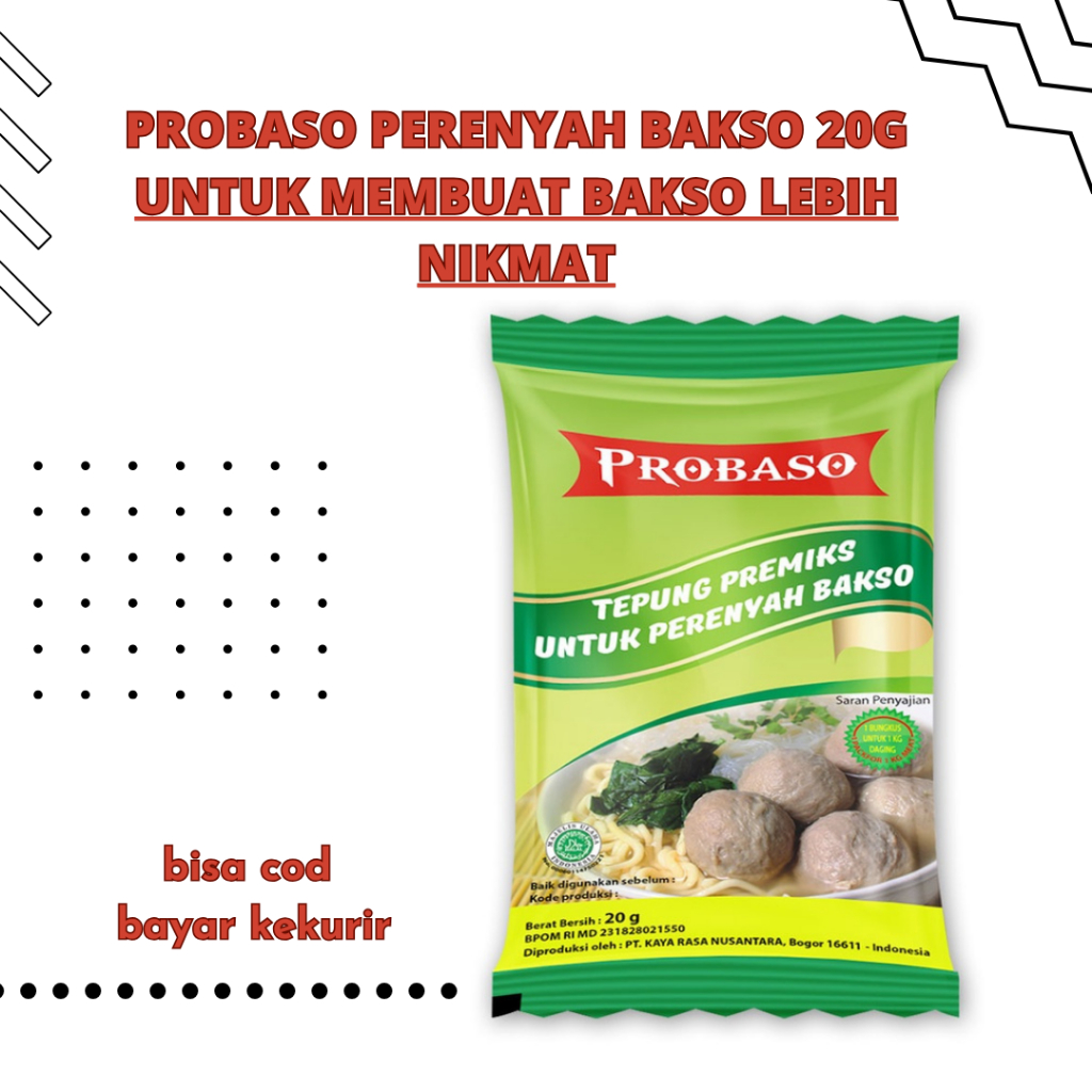 

PROBASO Perenyah Bakso 20g untuk membuat bakso lebih nikmat