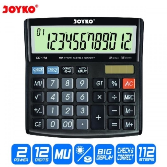 

KALKULATOR JOYKO CC11A CHECK CORRECT Calculator Desktop 12 Digit CC11A ORI KODE P4B3