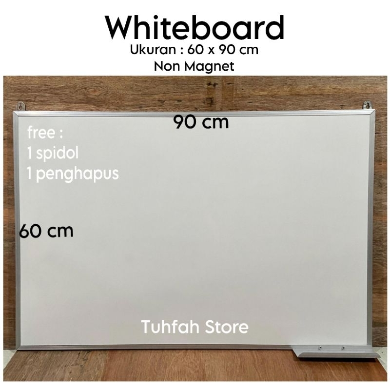 

Whiteboard Uk 60 x 90 cm Non Magnet Papan Tulis Spidol White Board Putih Pin Magnet