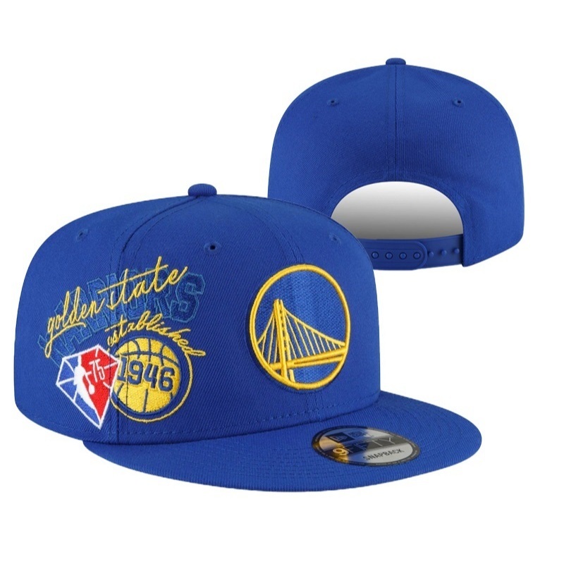 Topi Snapback Basket GSW NBA Golden State Warrior Blue Anniversary 75 Snapback Bordir