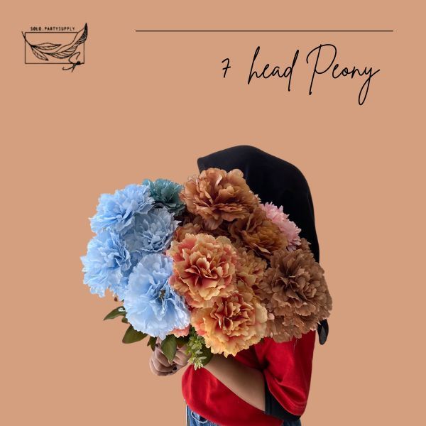 (QC) BUNGA PEONY 7 CABANG ARTIFICIAL FLOWER DEKORASI RUMAH BUNGA MAWAR PEONY PALSU PEONY BESAR PREMI