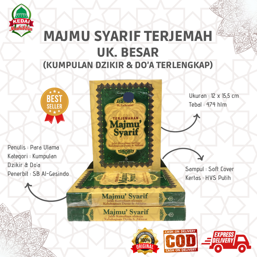 MAJMU SYARIF BESAR - KUMPULAN DZIKIR, DOA & SURAT PILIHAN TERLENGKAP - DILENGKAPI LATIN & TERJEMAH