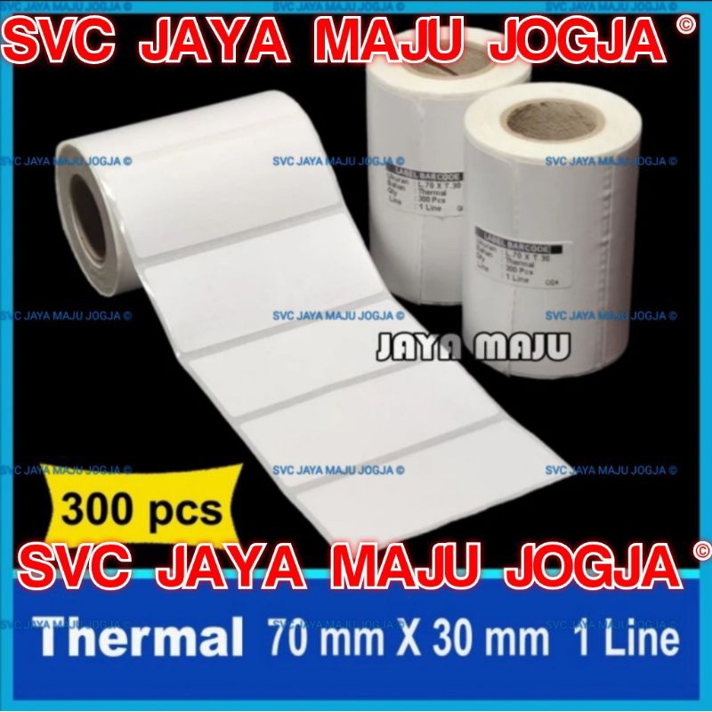 

70 X 30 THERMAL TOP COAT - 1 LINE - FACE OUT - ISI 300 PCS || CORE 1" || LABEL BARCODE TANPA RIBBON DIRECT THERMAL - KERTAS STICKER LABEL THERMAL ETIKET ISI 300 LBL ANTI AIR || 70X30 70x30mm 7 x 3 cm 7X3 CM - KIOS TOKO TOSERBA WARUNG