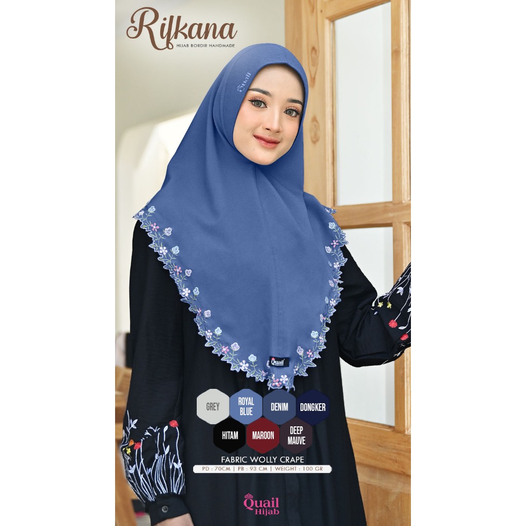 RIFKANA Simple hijab finishing bordir Quail HIjab