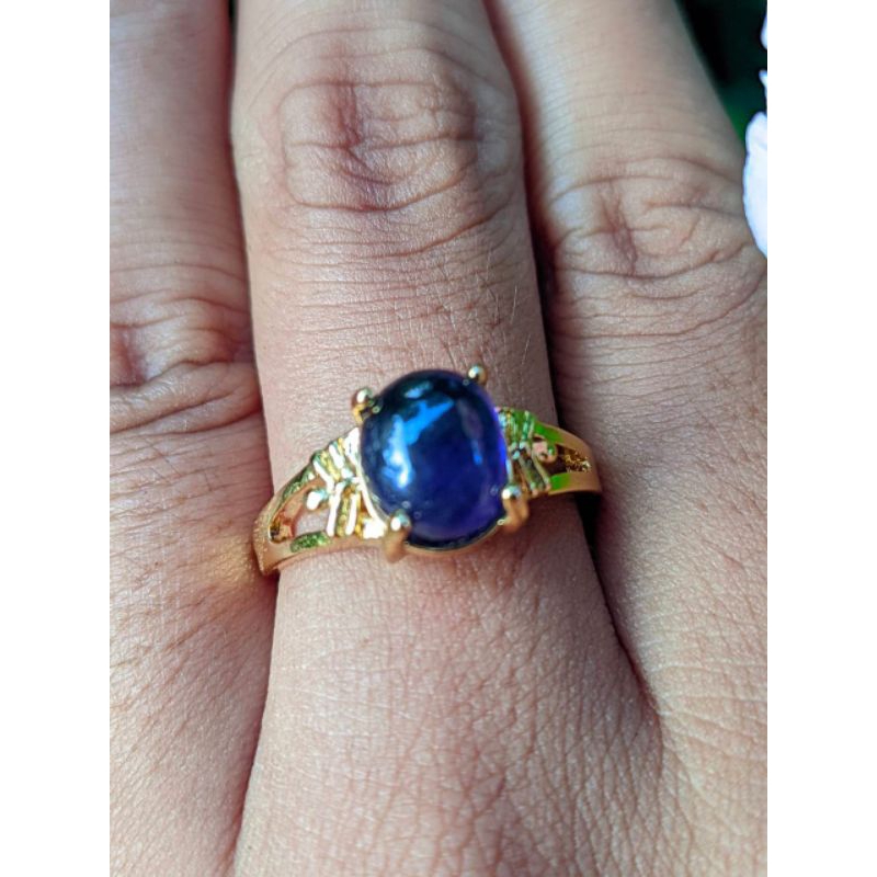 cincin wanita Natural Blue Sapphire ring xuping for women