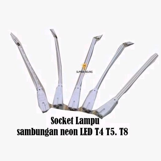 ( COD ) Socket Lampu / kabel sambungan neon LED T4  T5. T8 / Colokan Kabel Power Led Tube