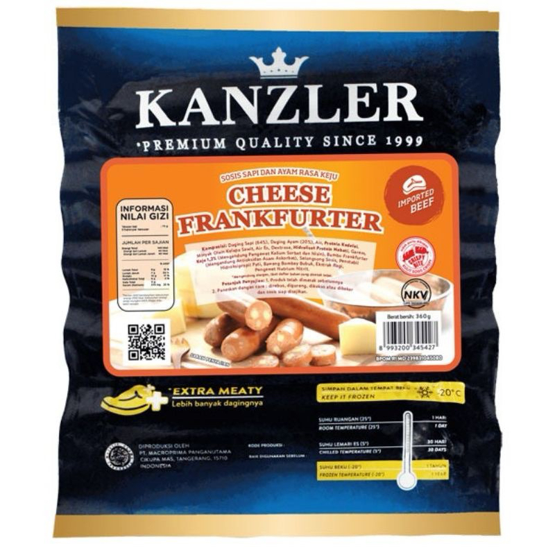 

Kanzler Cheese/Black Pepper Frankfurter (360/300gram)