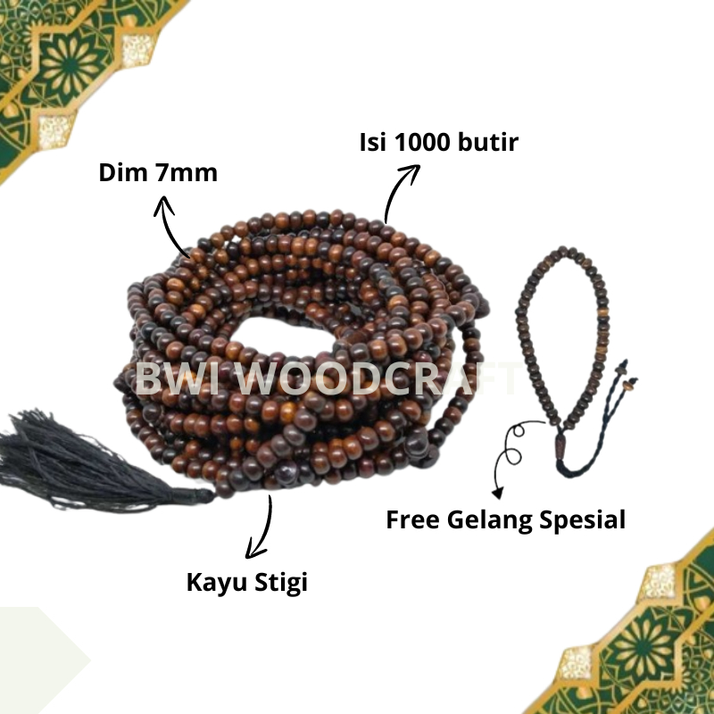Tasbih 1000 butir | tasbih stigi 7mm | tasbih kayu stigi | tasbih stigi asli | tasbih stigi asli ori