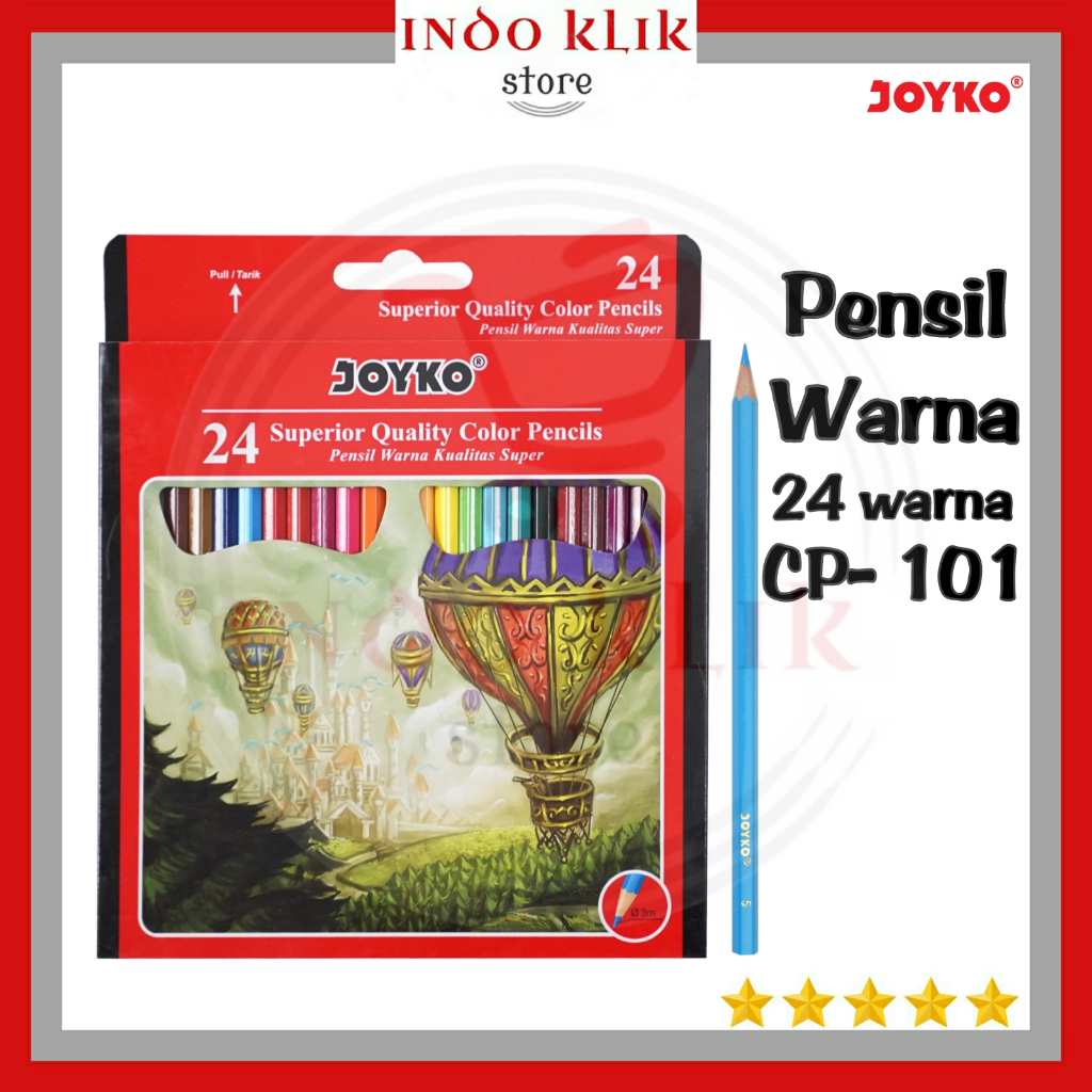 

Pensil Warna Joyko CP 101 24 Warna / Pensil Kelir Mewarnai CP-101 / Color Pencil 24 Color