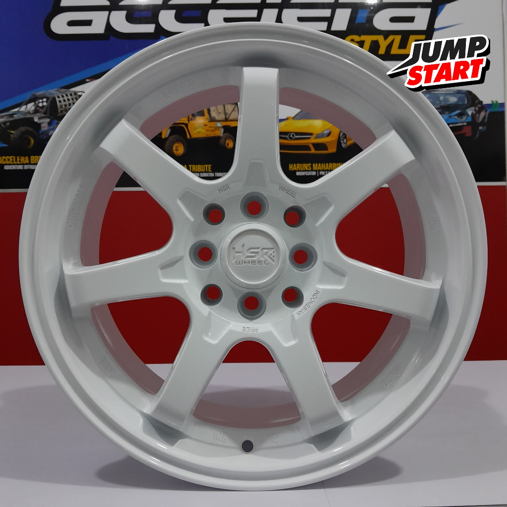 Velg jdm r16 hsr borokotjh baut 4x100-114 untuk vios corolla freed ignis lebar7 offset 42 white