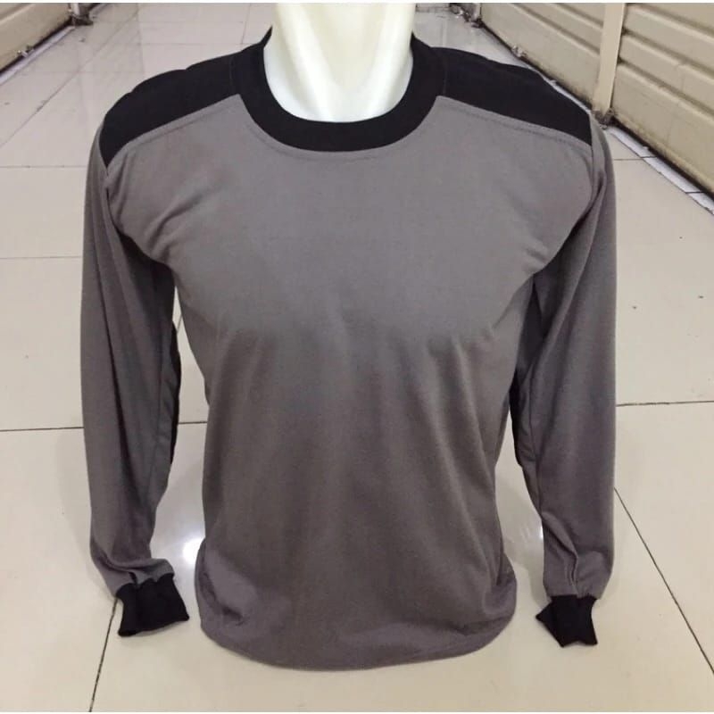 Kaos Bantalan Lapangan Warna Coklat Polos Lengan Panjang