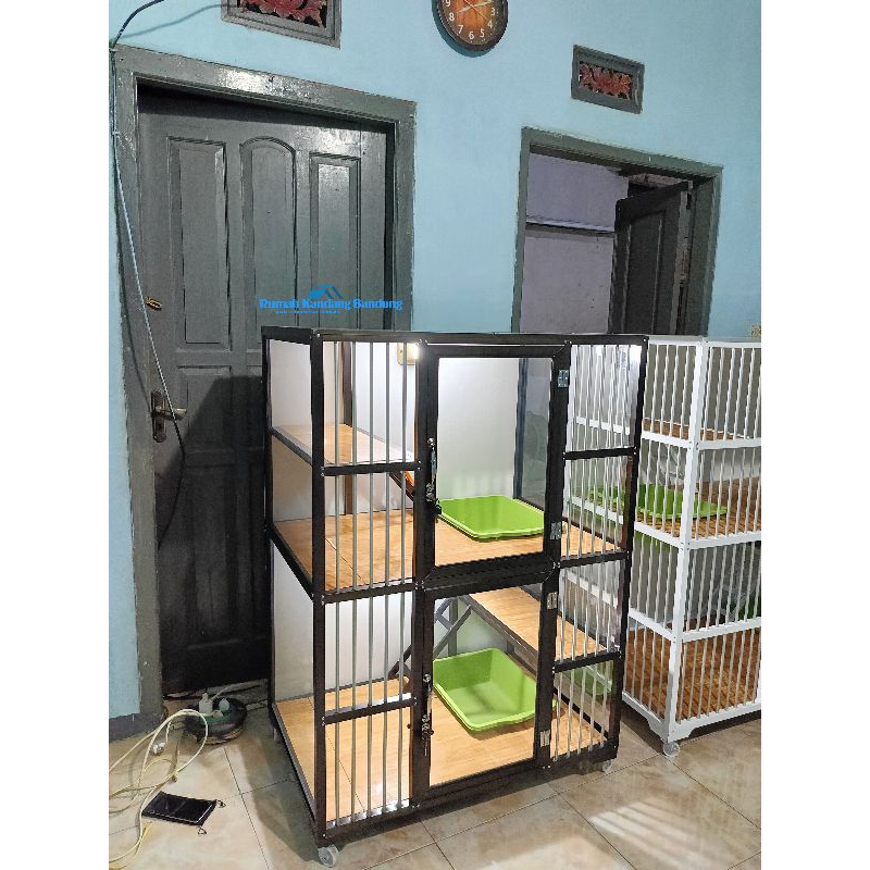 Kandang Kucing Alumunium 2 Tingkat