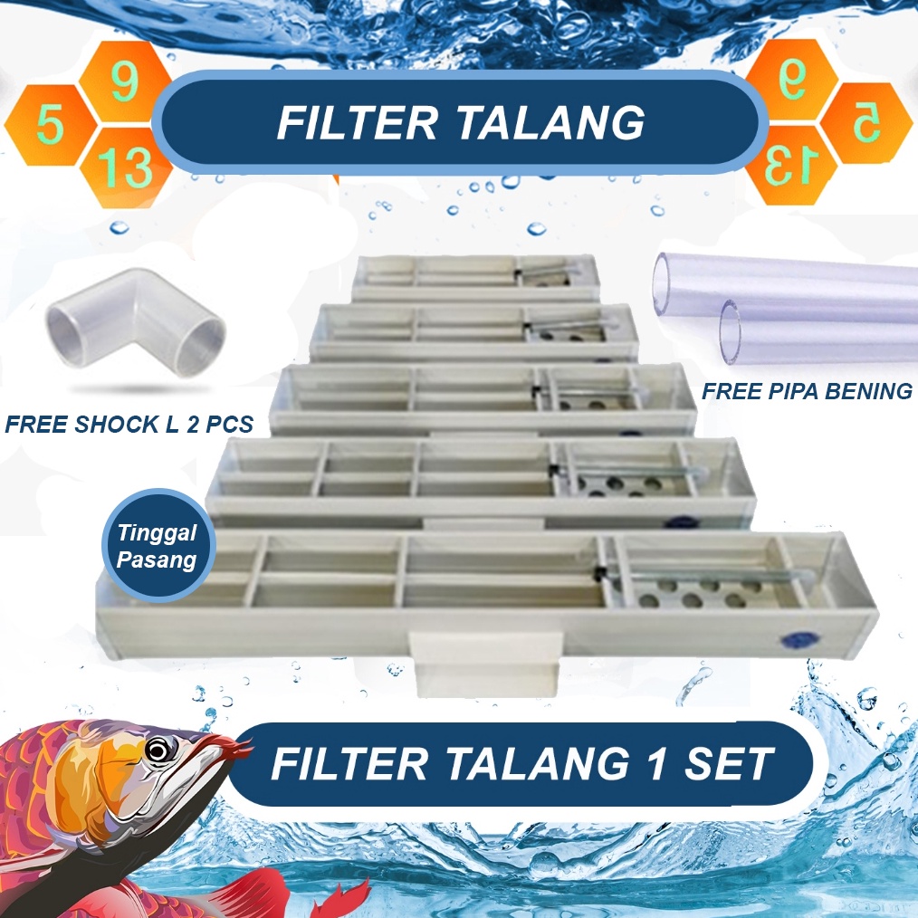 KODE V85B Filter Talang Waterfall dan Pipa untuk Filtrasi Aquarium Satu Set Tinggal Pasang