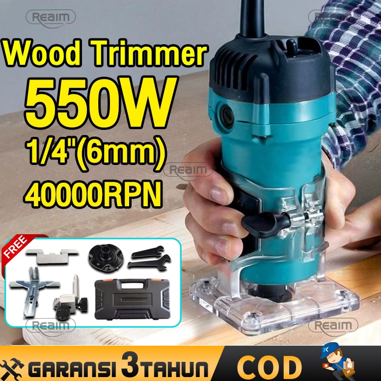 Terbaik Reaim Wood Trimmer 55W 14 6 MM Mesin Profil Router Trimmer Kayu  Reaim XBJ1