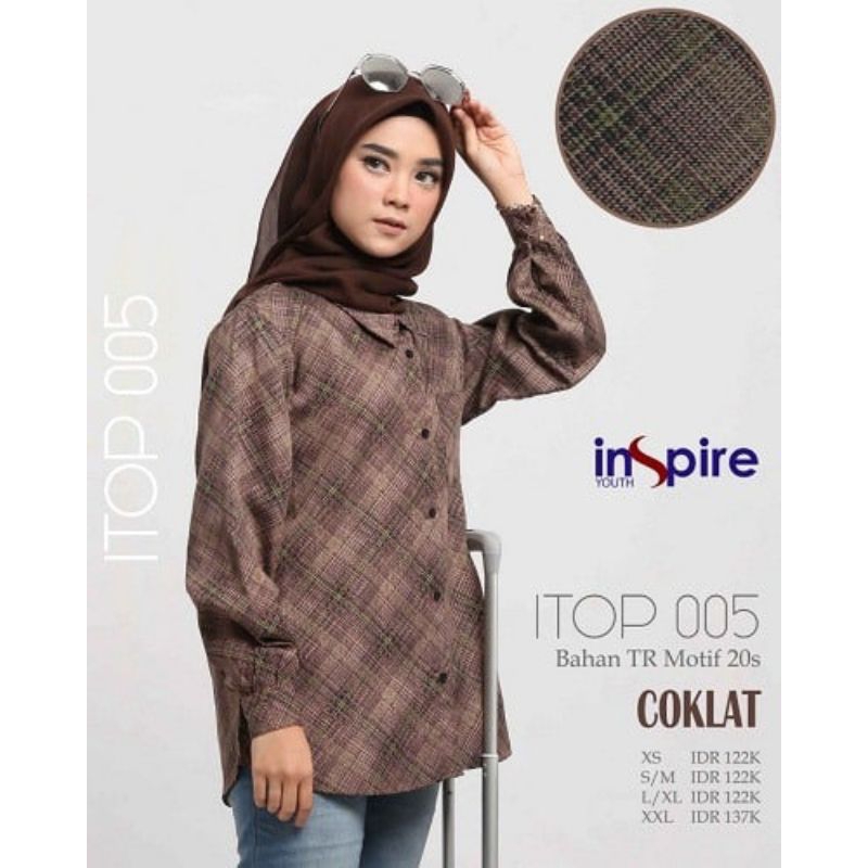 [YINS]  ITOP 005 ORI Inspire Youth Nibras Baju Atasan Wanita Baju Kuliah Kantor Outfit Muslimah