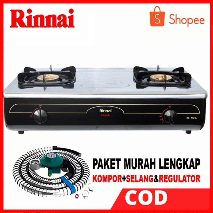 KOMPOR GAS RINNAI 2 TUNGKU RI 712 A / KOMPOR 2 TUNGKU / KOMPOR RINNAI 2 TUNGKU / KOMPOR RINAI 2 TUNG