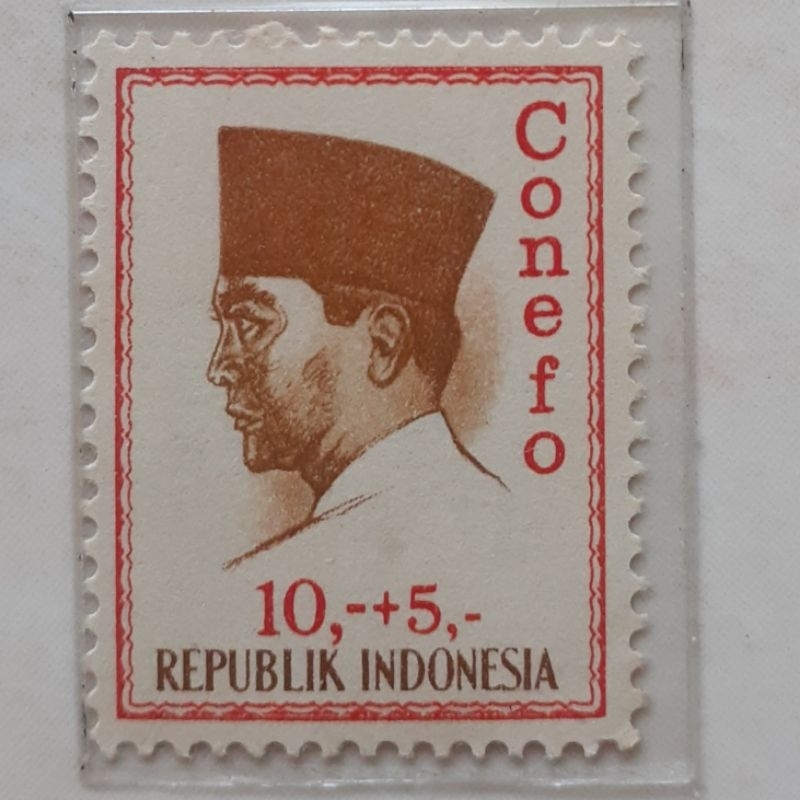

(ID2) Perangko Indonesia Presiden Soekarno Conefo Tahun 1965 Rp 10+5