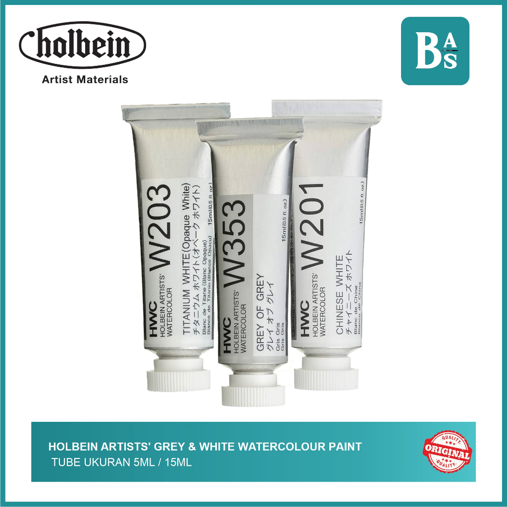 

Holbein Artists' GREY & WHITE Watercolour Paint 5ml / 15ml