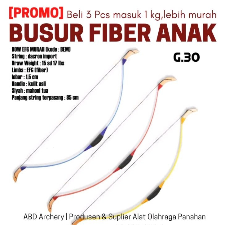 Busur Panah Horsebow Fiber Anak