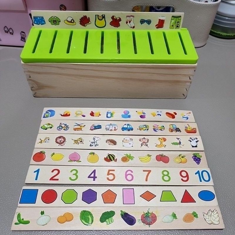 preloved knowlage classification. mainan bekas edukasi kayu