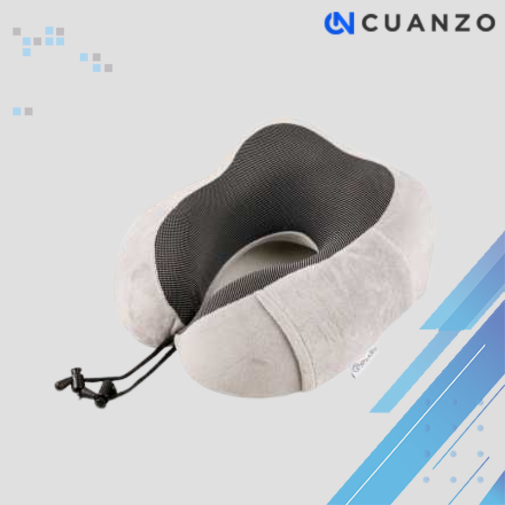 Bantal Leher U-Shape Travel Neck Pillow Memory Foam Beludru / Bantal Alat Mesin Pinjat Pijatan Leher