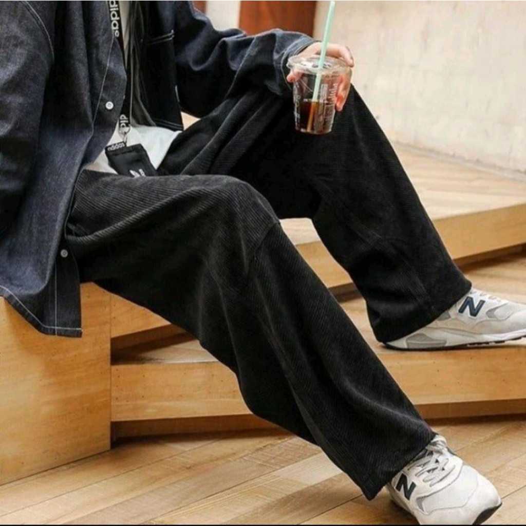 Celana Curduroy Pants Pria dan Wanita Oversize