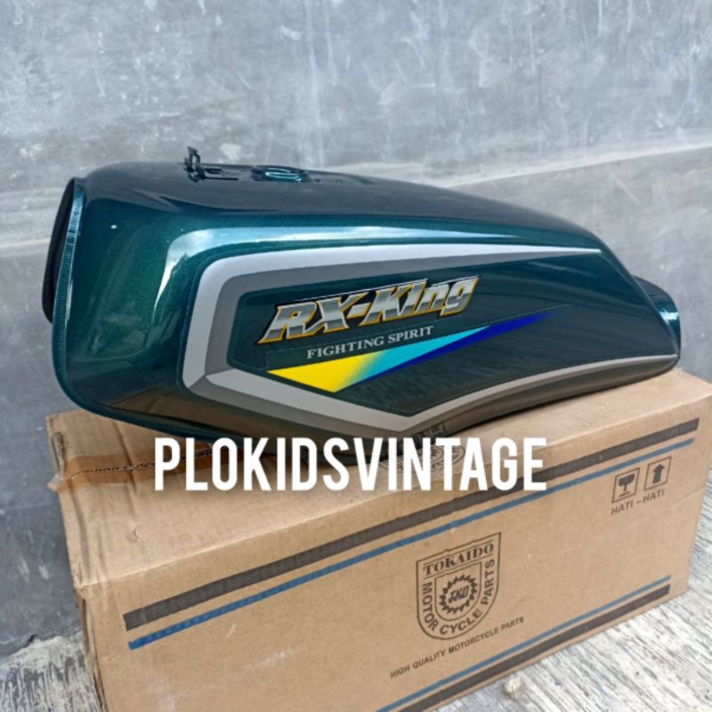TANGKI TENGKI YAMAHA RX KING HIJAU BOTOL TAHUN 2001 SET STRIPING EMBLEM LOGO TANGKI